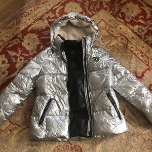 American Eagle silver puffer coat